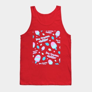 Aesthetic Bubblegum Ice Cream Chillin' Logo Design Tank Top